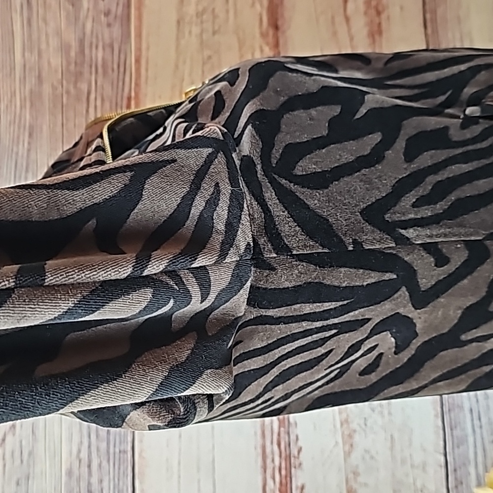 NEW STYLE & CO BROWN BLACK ZEBRA STRIPE VALOR ZIP UP JACKET - Picture 8 of 15